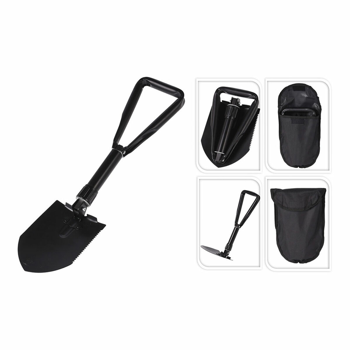 Hopfällbar spade Svart Metall - 2