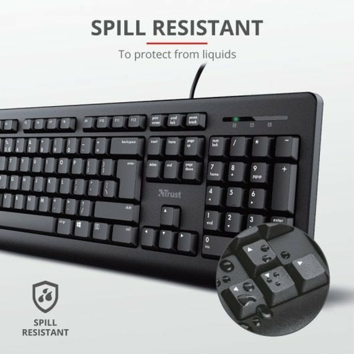 Tangentbord Trust 23982 Svart Qwerty Spanska - 7