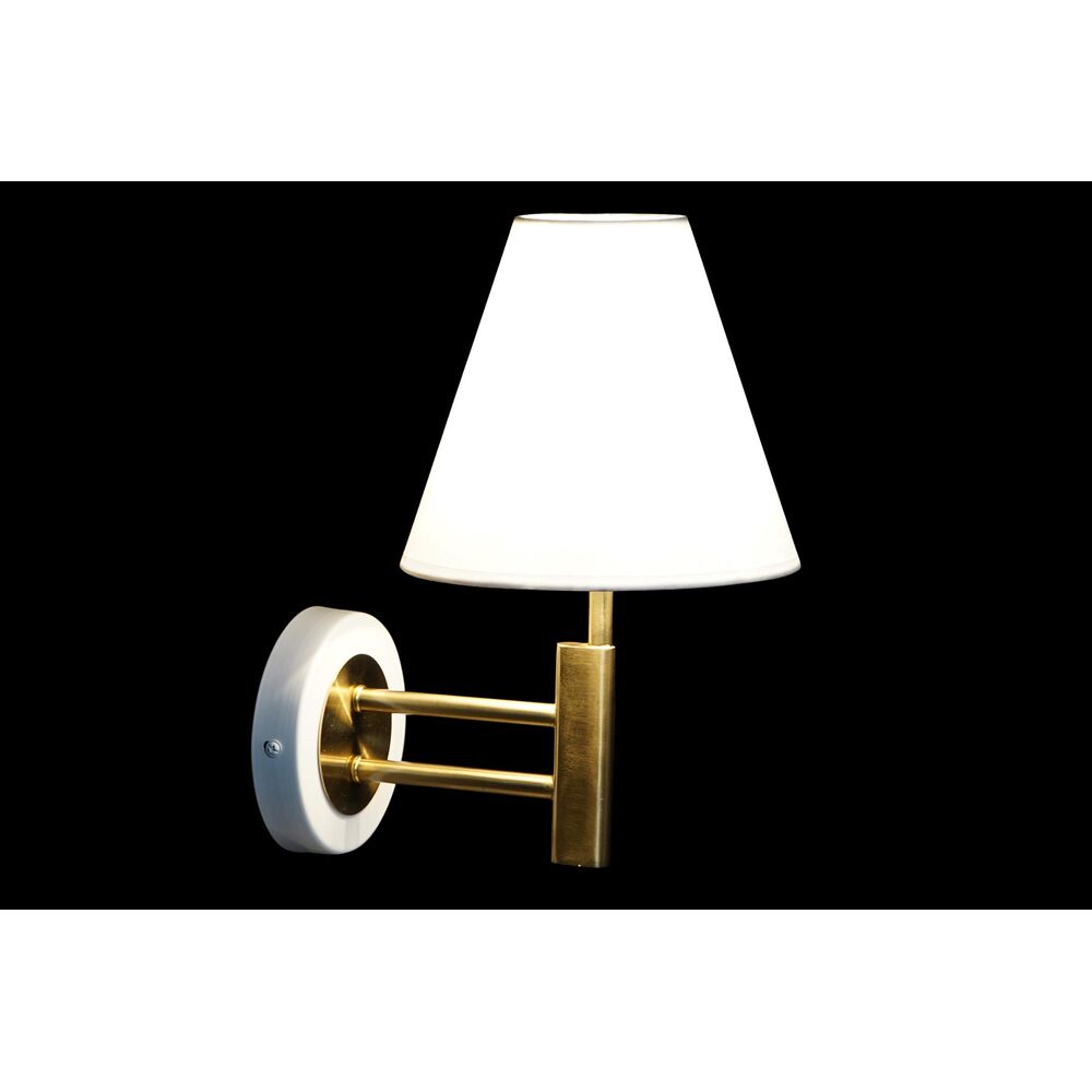 Vägglampa DKD Home Decor 25W Gyllene Metall Polyester Vit 220 V (19 x 25 x 30 cm) - 2