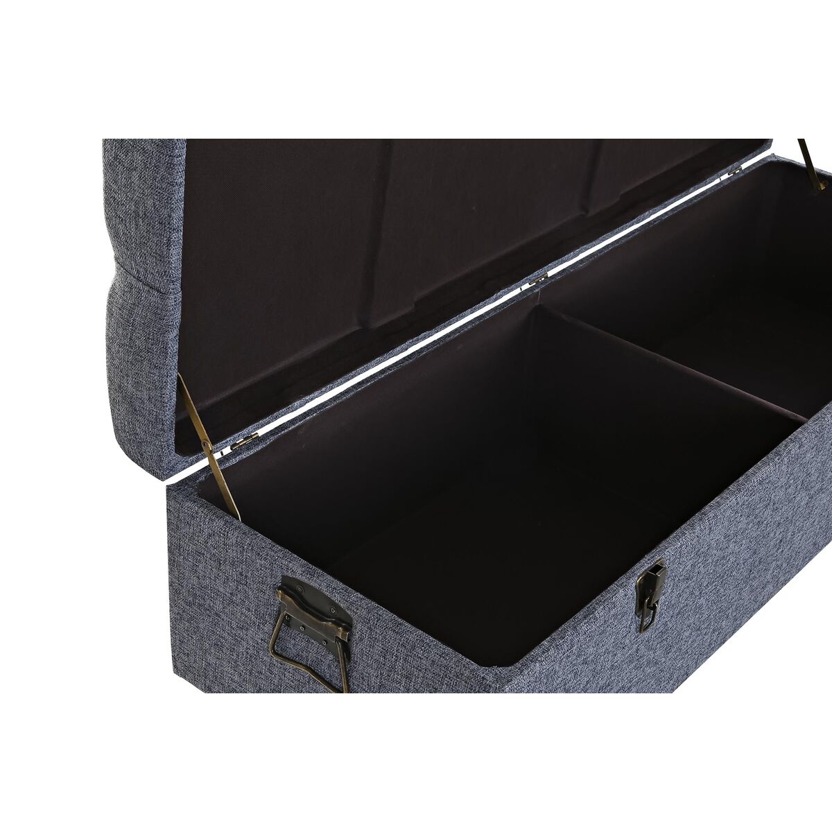 Förvaringskista med sits DKD Home Decor Blå Metall Polyester MDF (121 x 42 x 53 cm) - 5