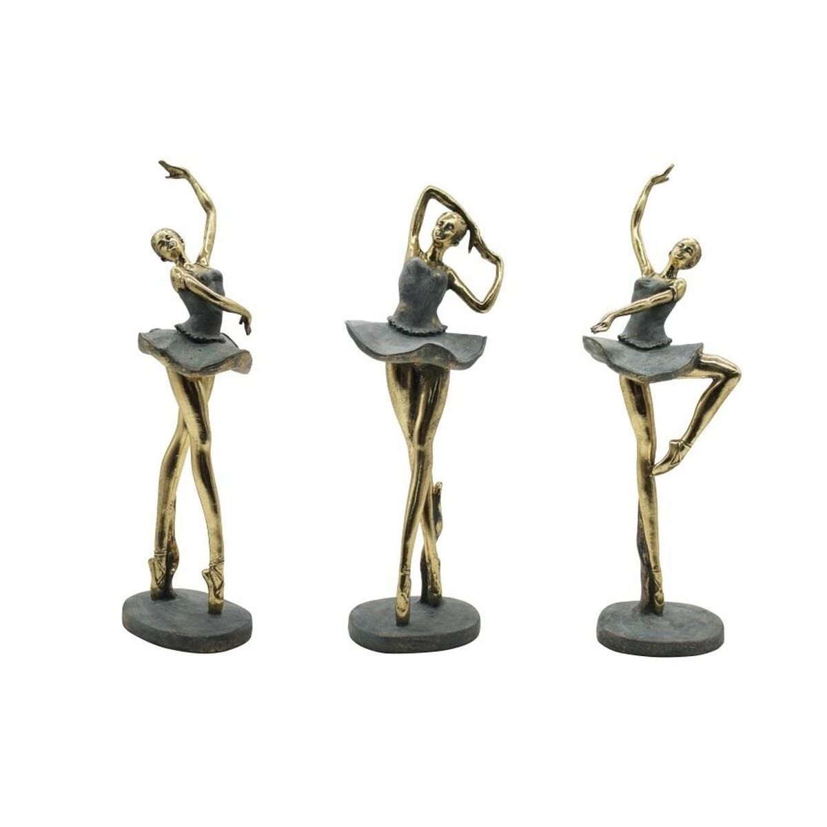 Prydnadsfigur Home ESPRIT Grå Gyllene Balettdansare 15 x 10 x 43 cm (3 antal) - 4
