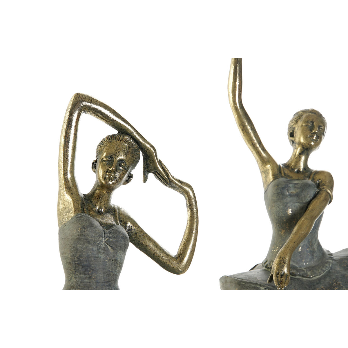 Prydnadsfigur Home ESPRIT Grå Gyllene Balettdansare 15 x 10 x 43 cm (3 antal) - 3