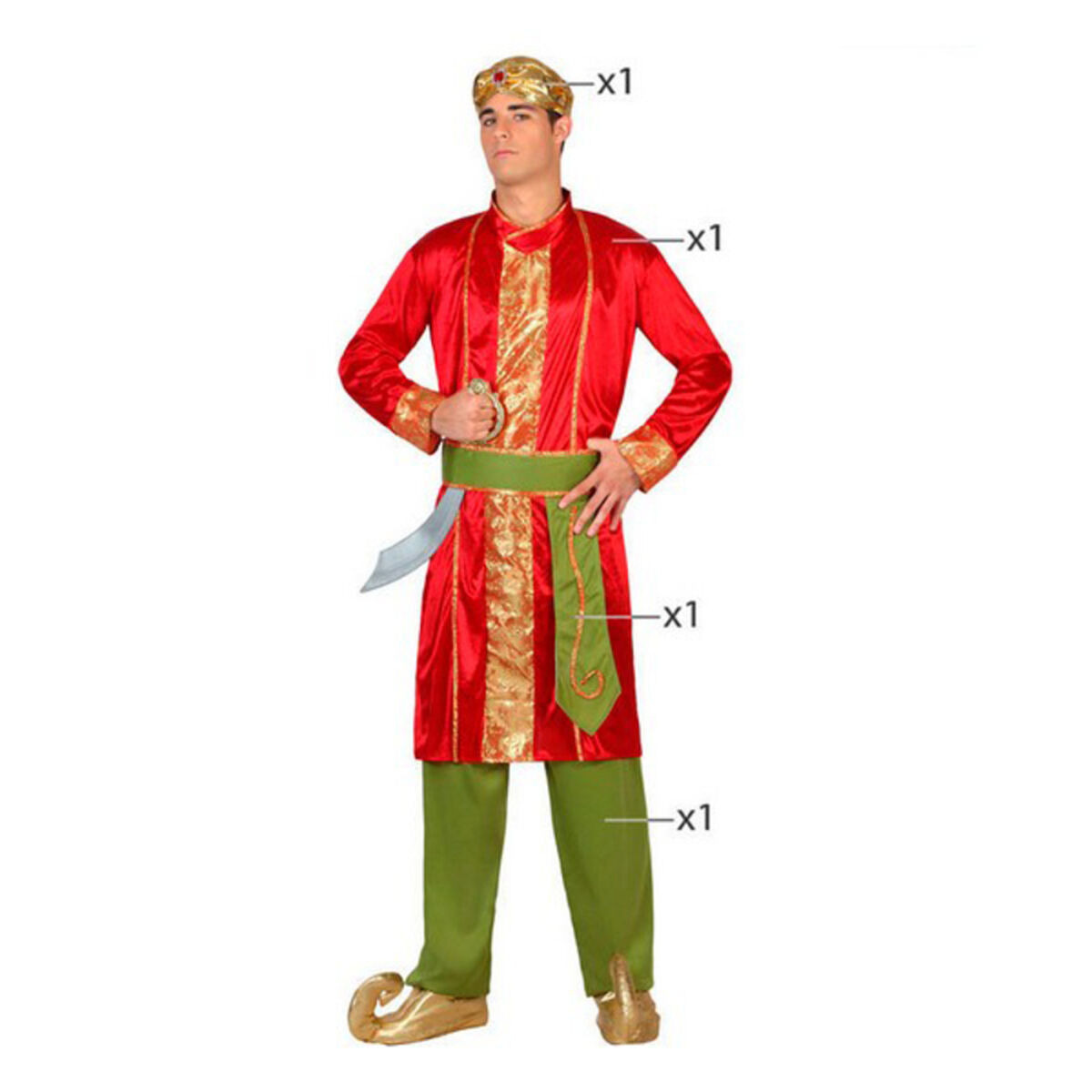 Maskeraddräkt vuxna Hindu Multicolour XS/S - 2