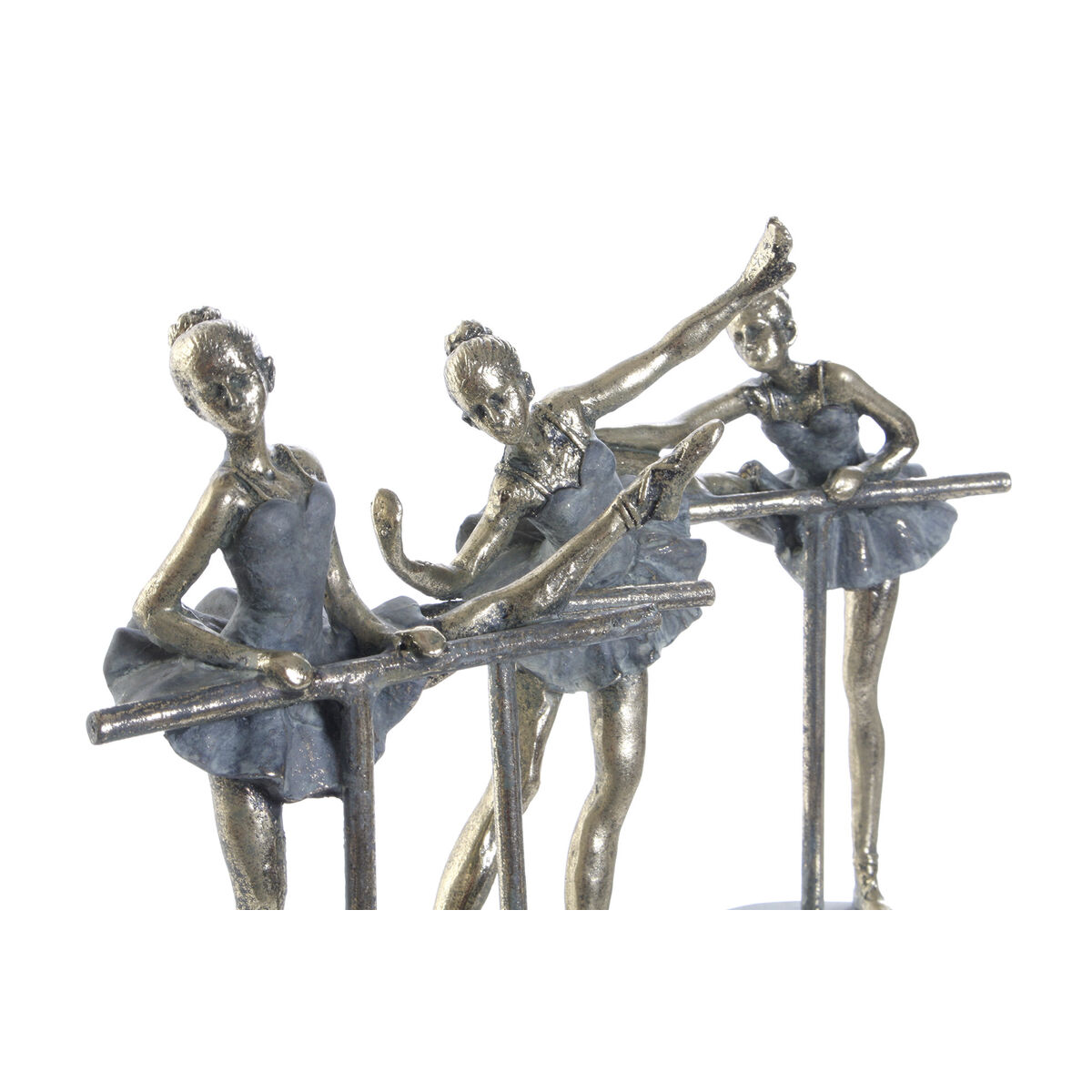 Prydnadsfigur Home ESPRIT Grå Gyllene Balettdansare 14 x 8 x 20 cm (3 antal) - 5