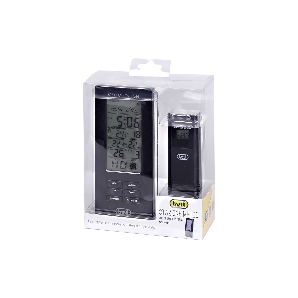 Multifunktionell väderstation Trevi 3108 RC Svart - 2