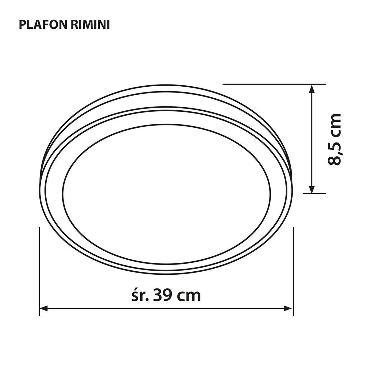 Taklampa Activejet AJE-RIMINI Vit Svart 12 W