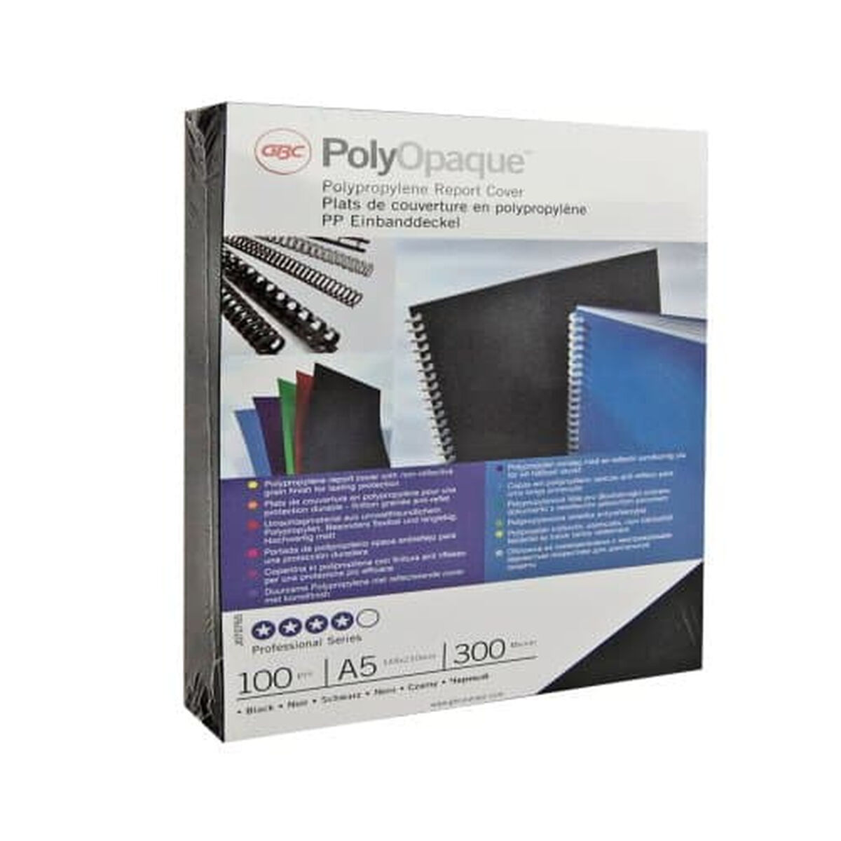 Bindande omslag GBC PolyClearView 100 antal Svart A4 polypropen - 2
