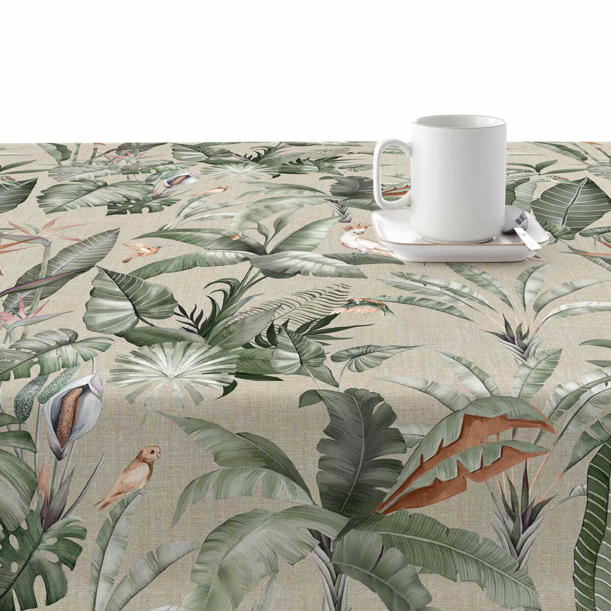 Fläckresistent bordsduk i harts Belum V23 Multicolour 300 x 150 cm Tropiskt - 2