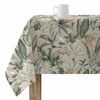 Fläckresistent bordsduk i harts Belum V23 Multicolour 300 x 150 cm Tropiskt