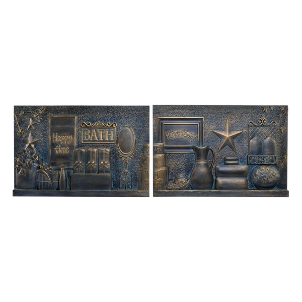Väggdekoration DKD Home Decor Koppar 60 x 4 x 40 cm (2 antal) (2 pcs)