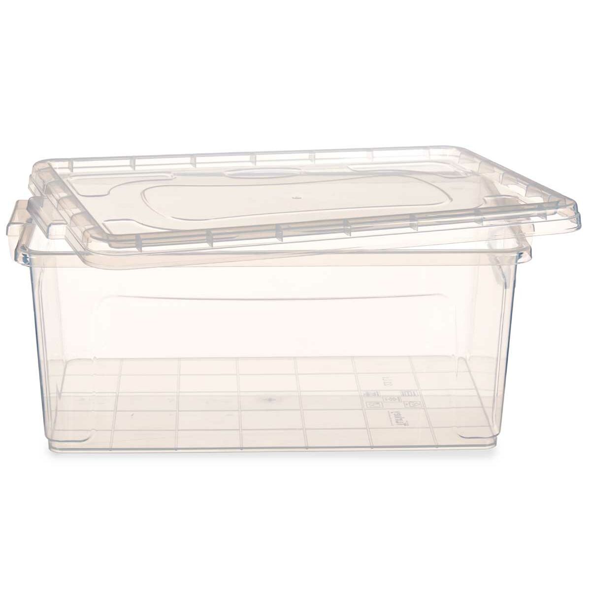 Förvaringslåda med lock Transparent Plast 22 L 32 x 20,5 x 50 cm (6 antal) - 4