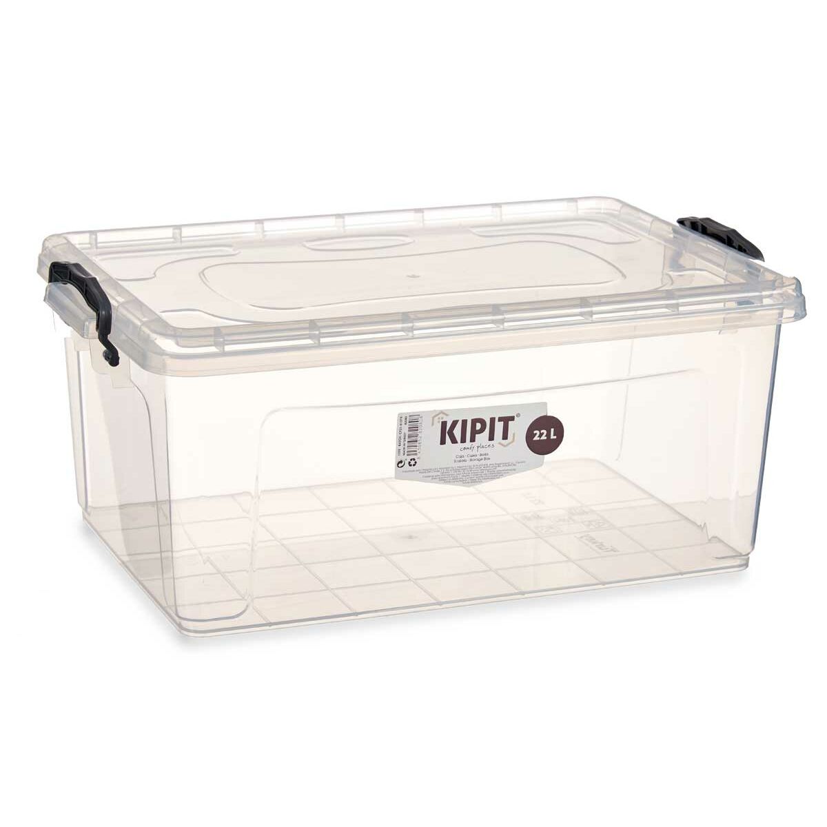 Förvaringslåda med lock Transparent Plast 22 L 32 x 20,5 x 50 cm (6 antal) - 5