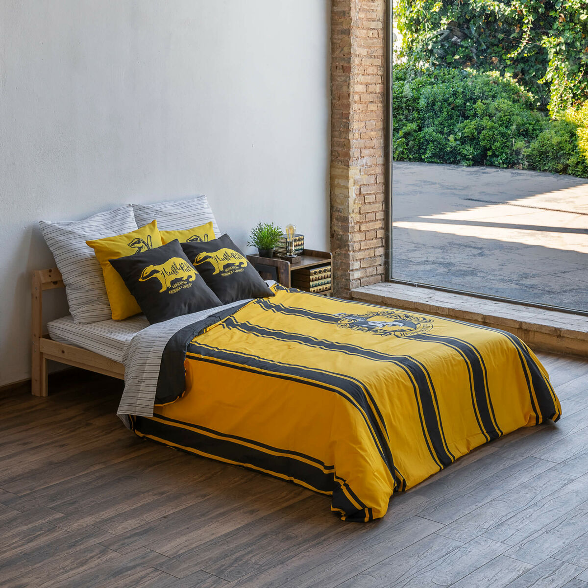 Påslakan Harry Potter Hufflepuff Gul Svart Multicolour 175 Trådar 140 x 200 cm Säng 80 - 4