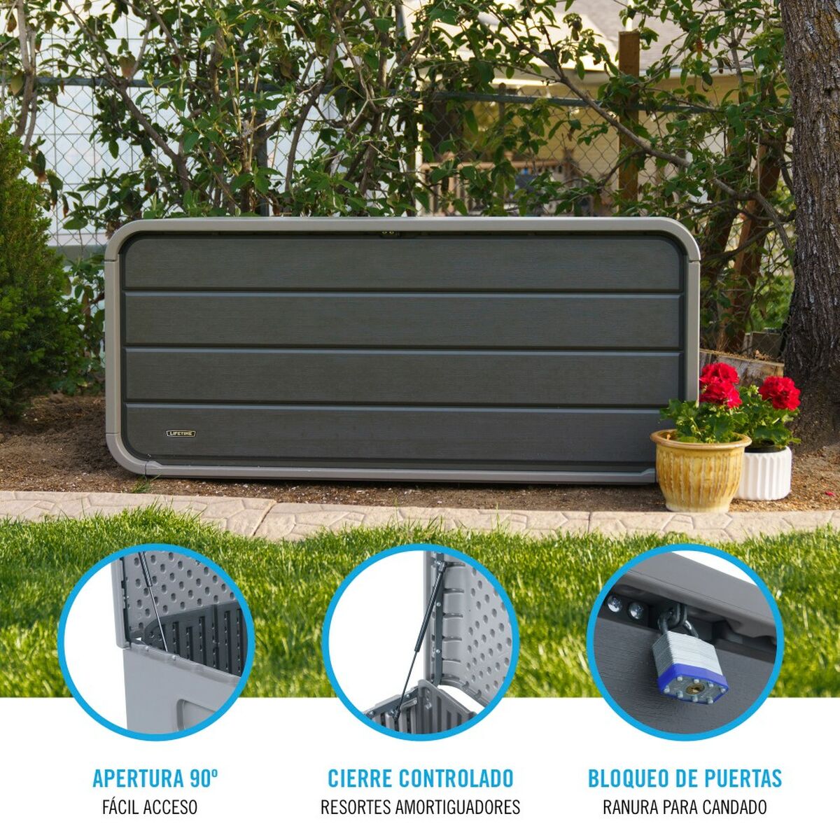 Kista Lifetime 60367 Grå Polyetylen 147 x 65 x 72 cm - 9