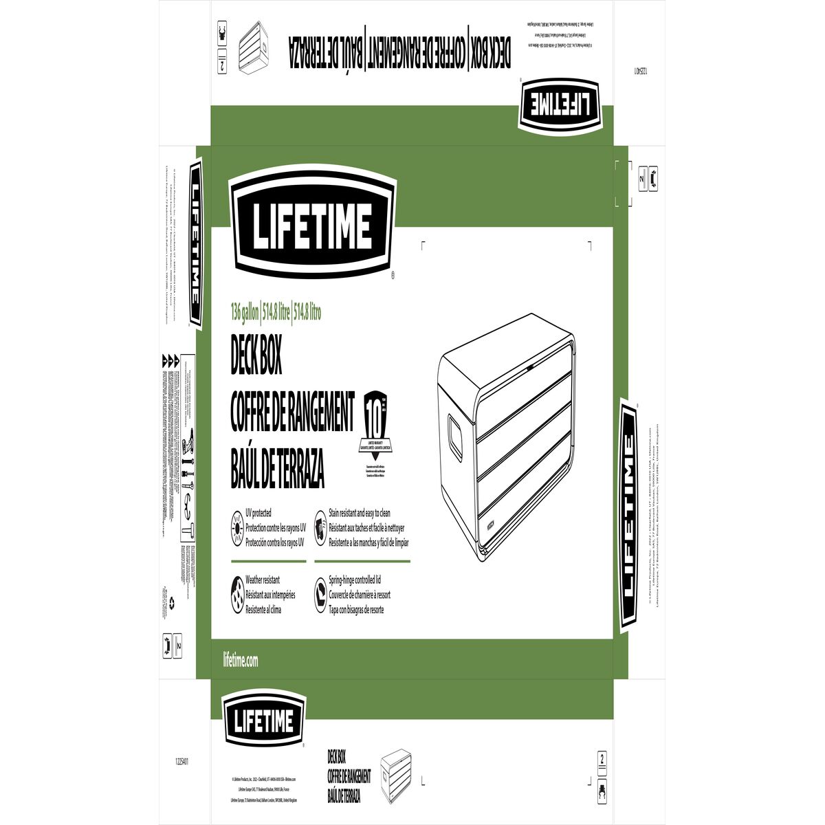 Kista Lifetime 60367 Grå Polyetylen 147 x 65 x 72 cm - 14