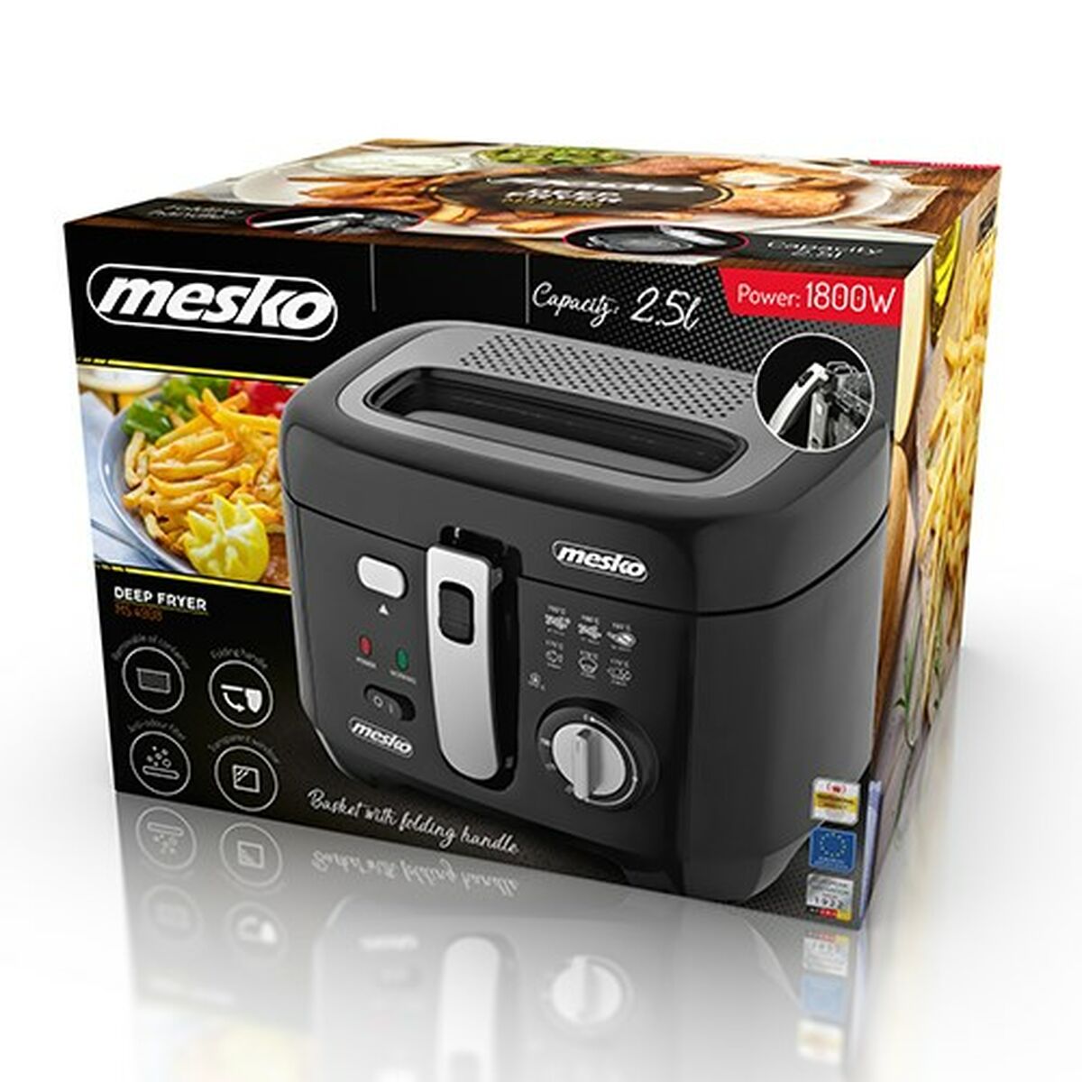 Luftfritös Adler MS 4908 Svart Grå 1800 W 2,5 L - 8