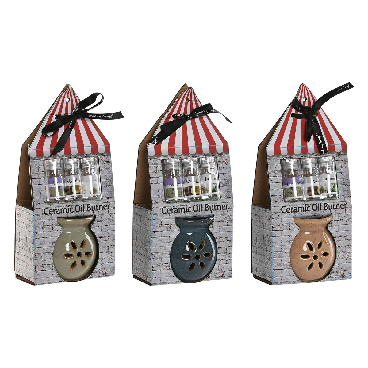 Eterisk oljebrännare Home ESPRIT 11 x 6 x 24,5 cm (3 antal) - 3
