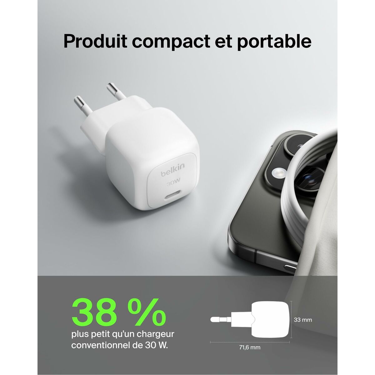 Kabel USB till Lightning Belkin WCA008KQ1MWH-B5 - 3
