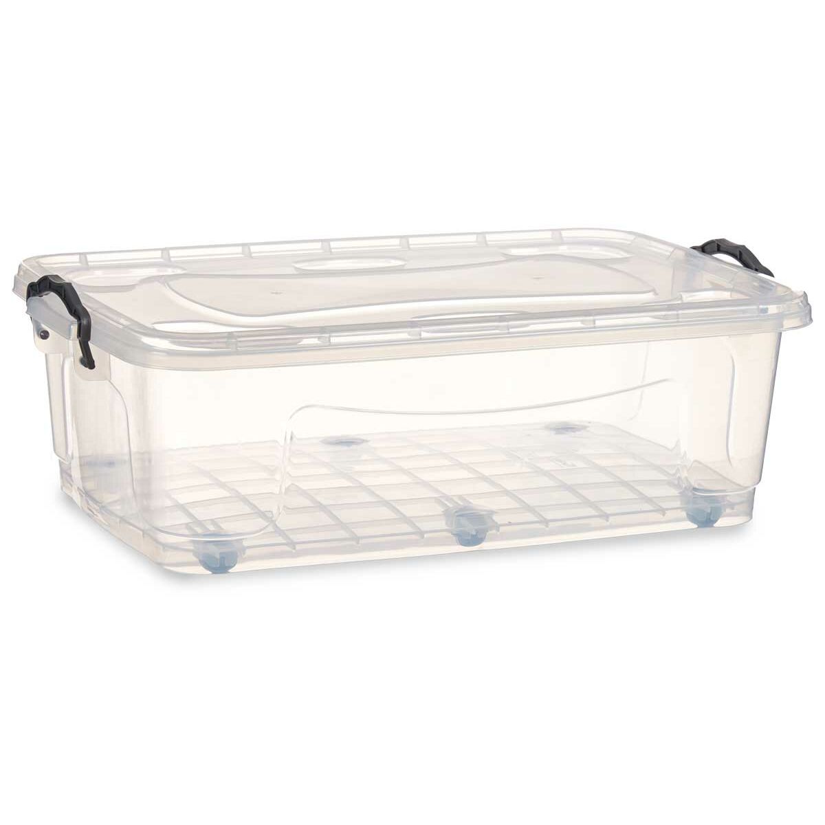 Förvaringslåda med hjul Transparent Plast 30 L 40 x 20,5 x 63 cm (6 antal) - 3