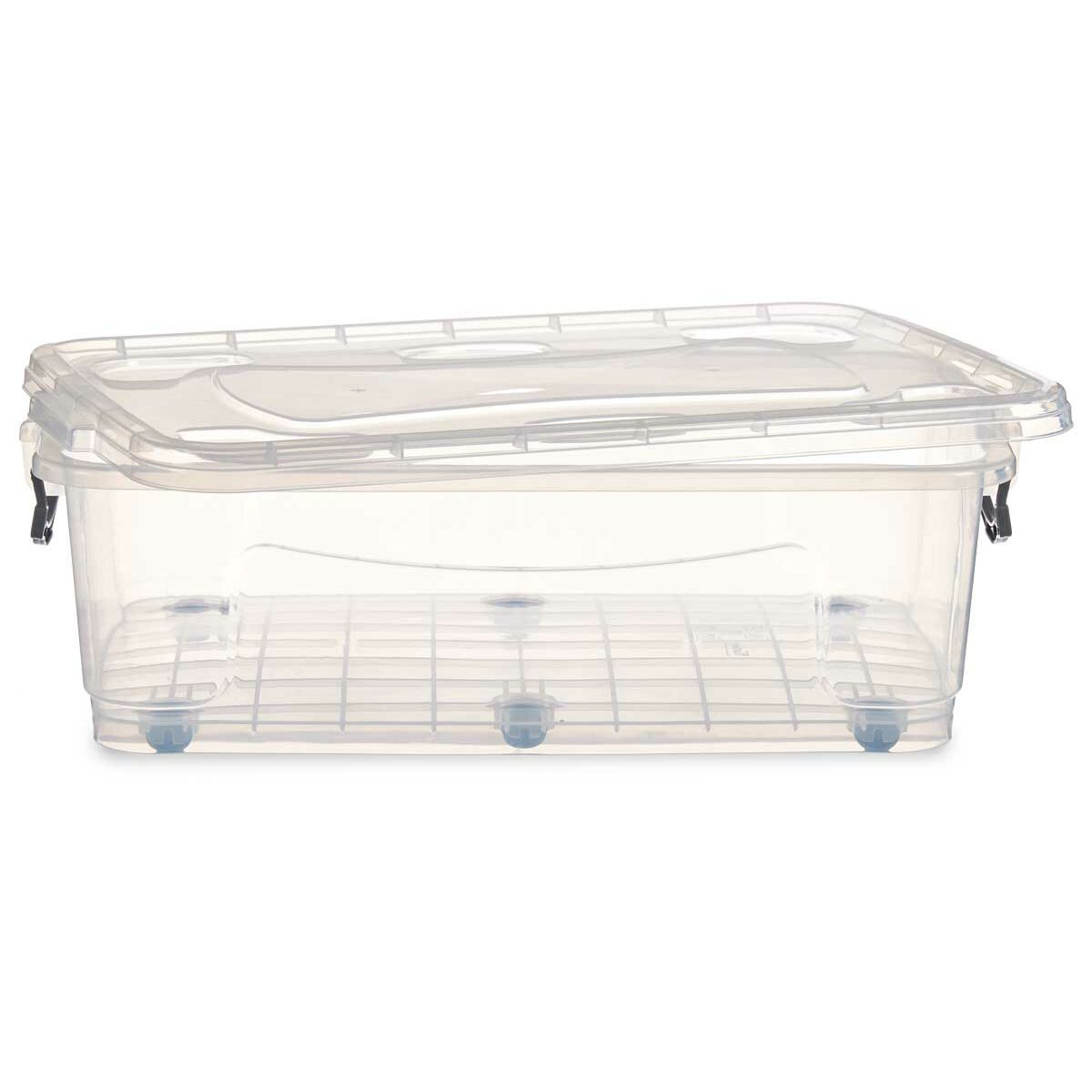 Förvaringslåda med hjul Transparent Plast 30 L 40 x 20,5 x 63 cm (6 antal) - 2