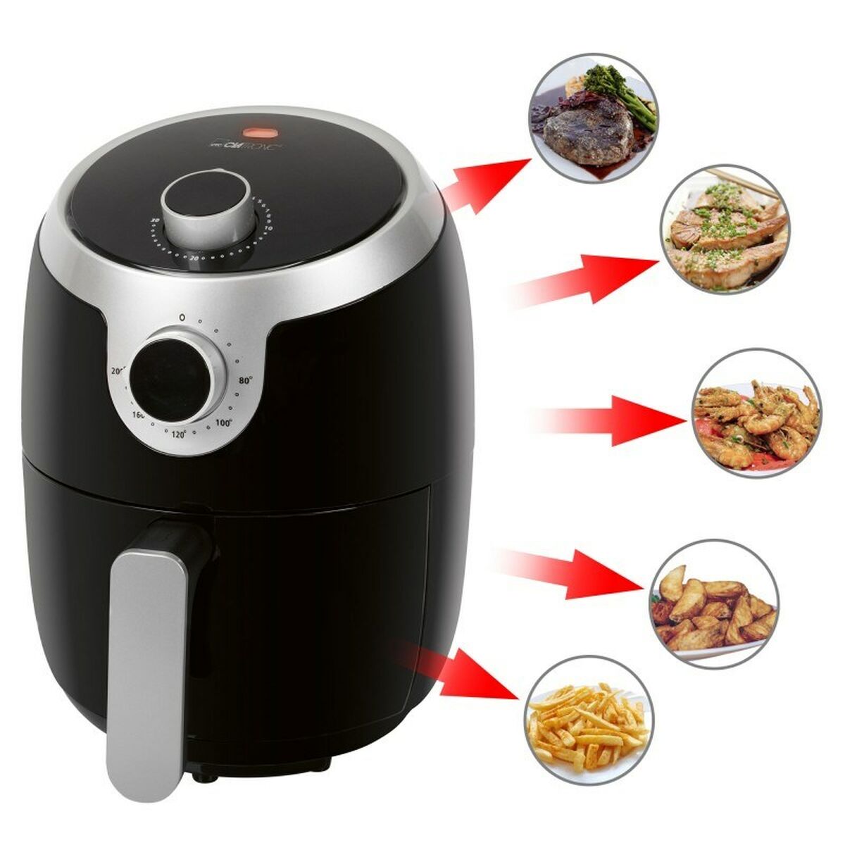 Luftfritös Clatronic FR 3769 H Svart 1000 W 1,8 L - 4