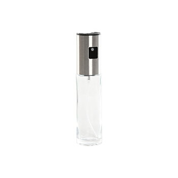 Oljeflaska Home ESPRIT Transparent Rostfritt stål Glas 100 ml 4 x 4 x 18,3 cm