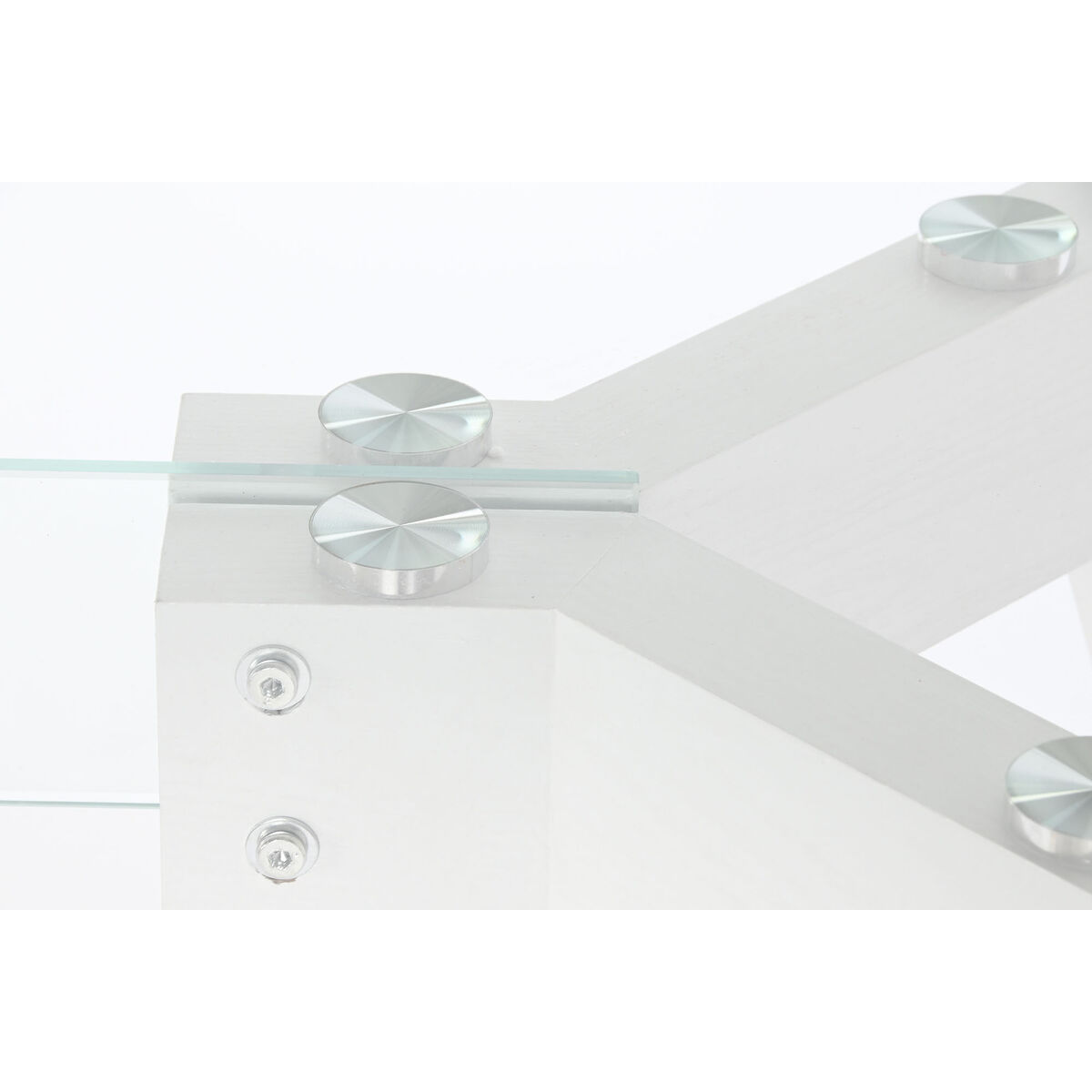 Matsalsbord DKD Home Decor Vit Transparent Glas Trä MDF 160 x 90 x 75 cm - 7