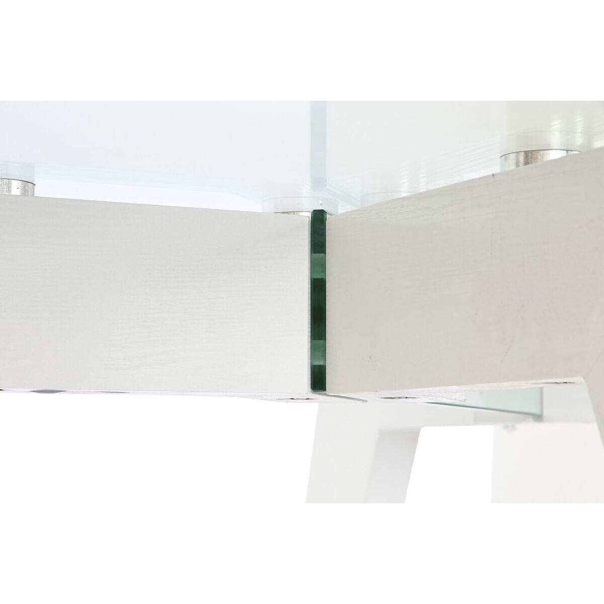Matsalsbord DKD Home Decor Vit Transparent Glas Trä MDF 160 x 90 x 75 cm - 5