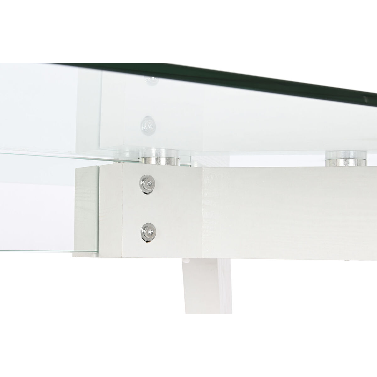 Matsalsbord DKD Home Decor Vit Transparent Glas Trä MDF 160 x 90 x 75 cm - 6