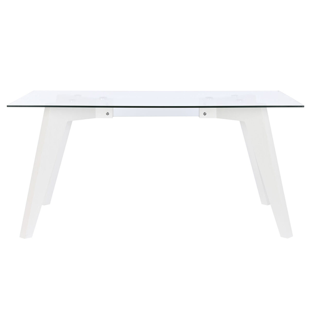 Matsalsbord DKD Home Decor Vit Transparent Glas Trä MDF 160 x 90 x 75 cm - 4