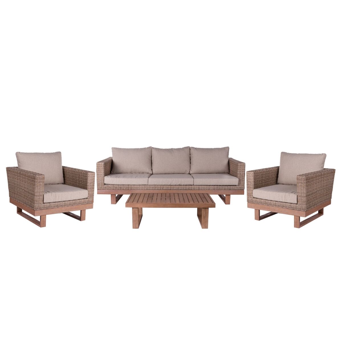Trädgårdssoffa Patsy 220 x 89 x 64,50 cm Trä Rattan - 9