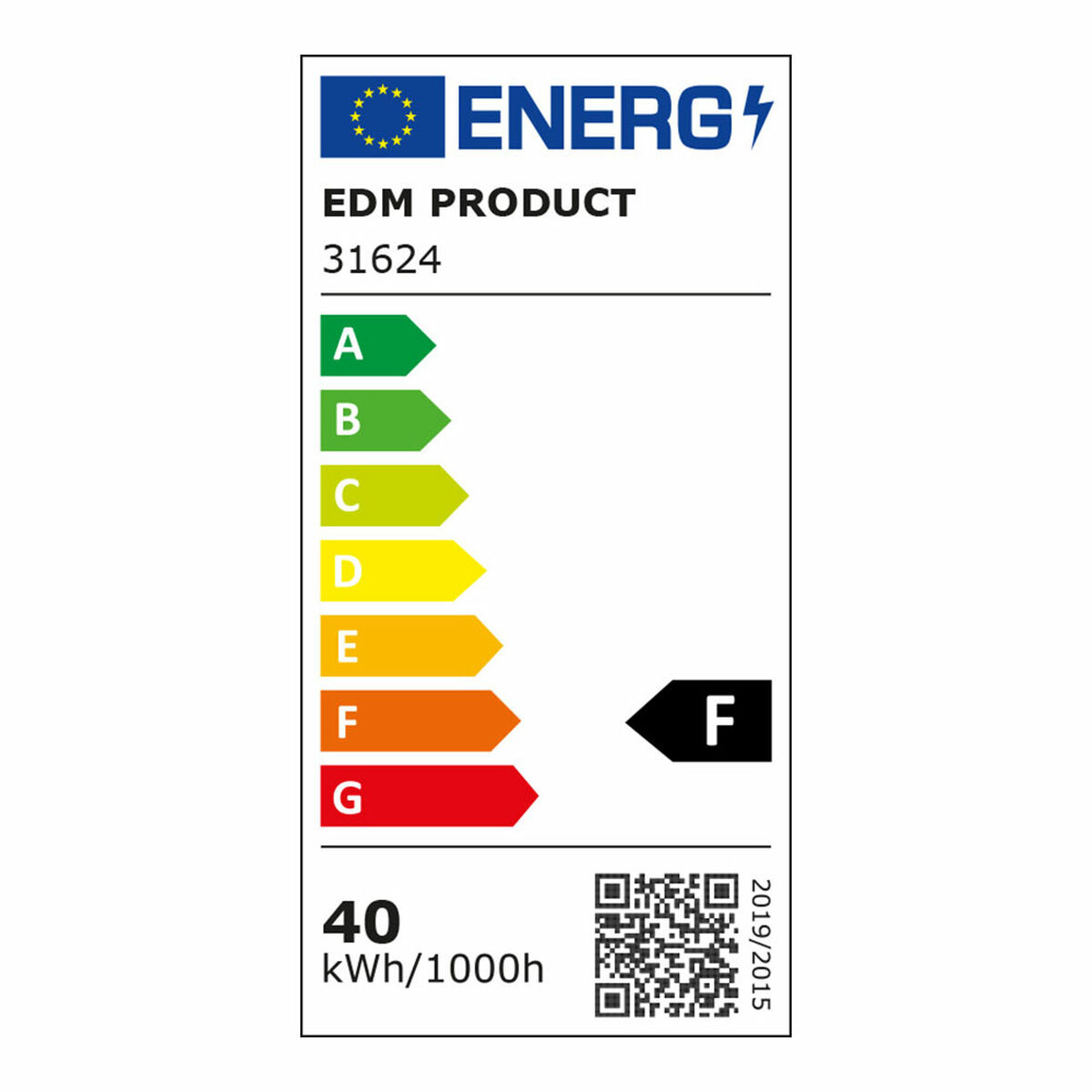 Taklampa EDM 31624 Plast 40 W 59,5 x 59,5 x 3,5 cm (4000 K) - 7
