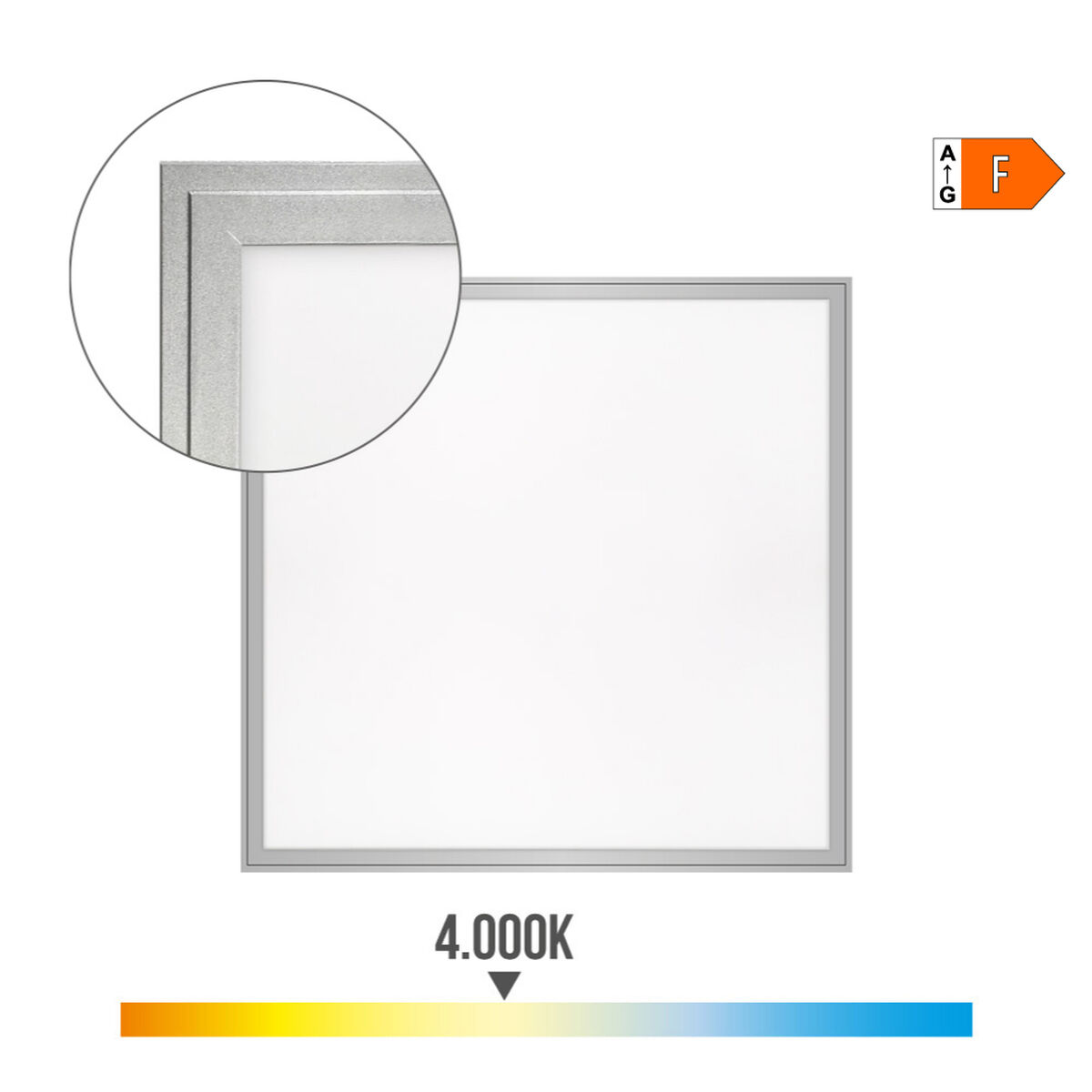 Taklampa EDM 31624 Plast 40 W 59,5 x 59,5 x 3,5 cm (4000 K) - 4