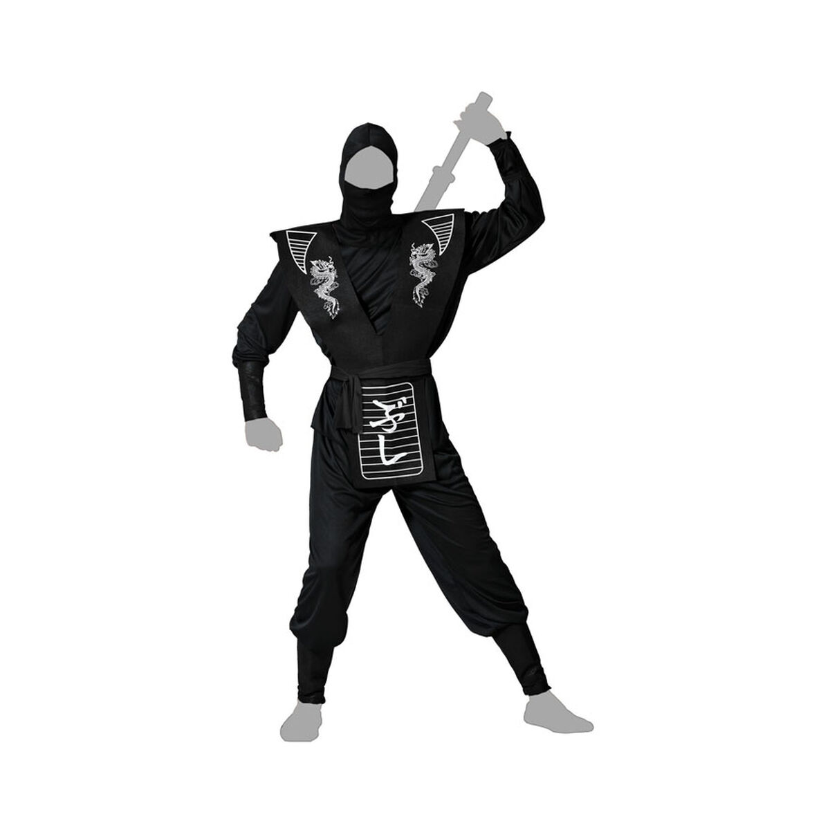 Kostym Ninja Vit - 8