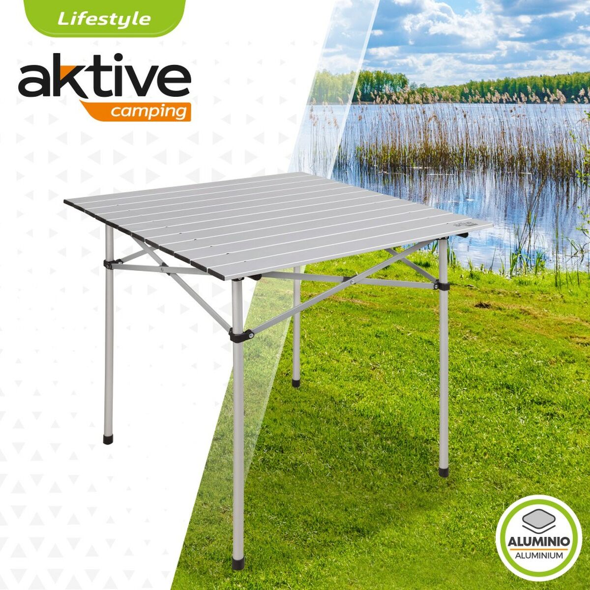 Fällbord Aktive Silvrig Aluminium 70 x 70 x 70 cm (4 antal) - 8