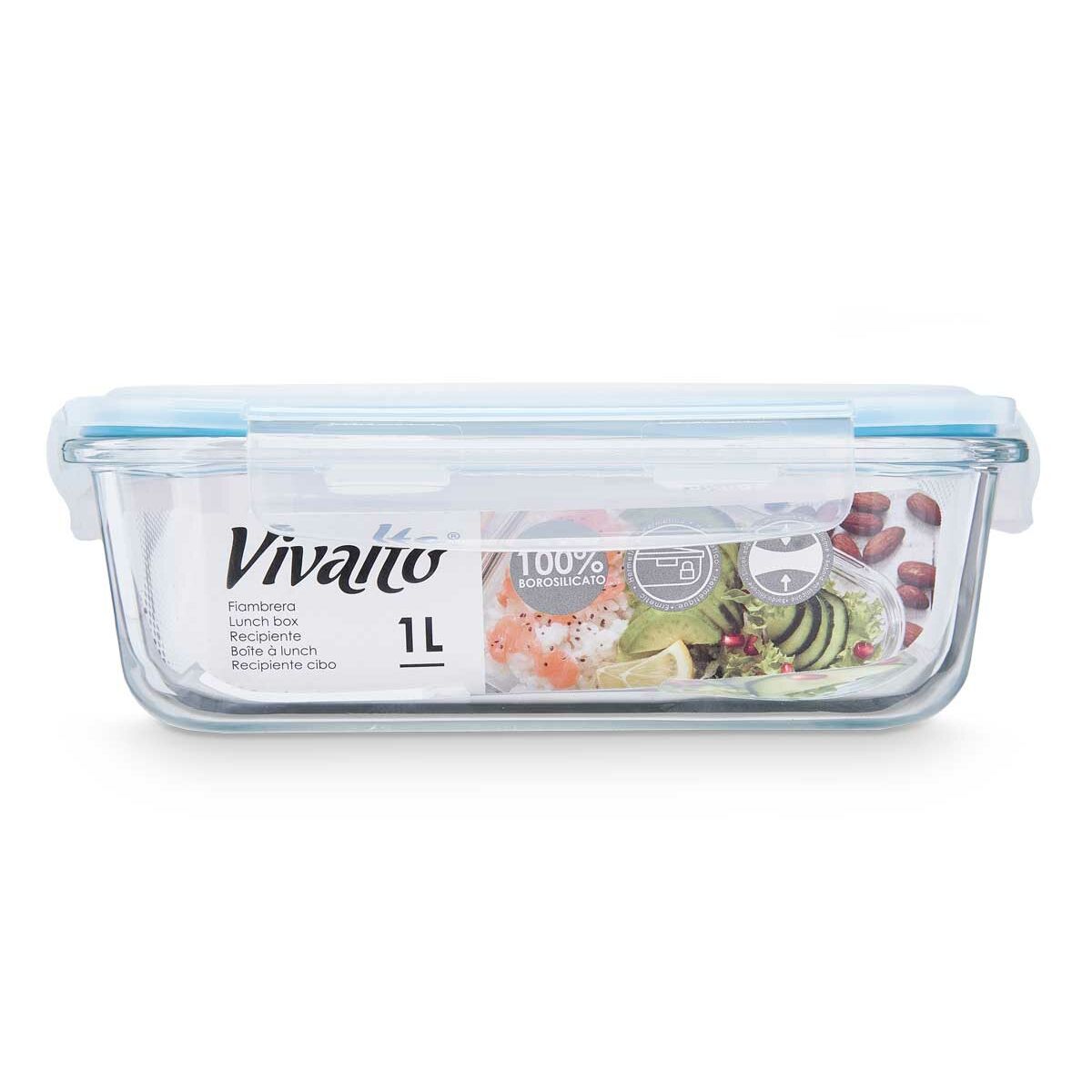 Lunchlåda Vivalto Transparent Silikon polypropen Borosilikatglas 1 L 1L (12 antal) - 3
