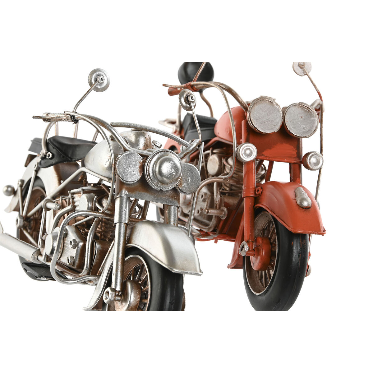 Prydnadsfigur Home ESPRIT Motorcykel Grå Orange Vintage 27 x 11 x 15 cm (2 antal) - 3