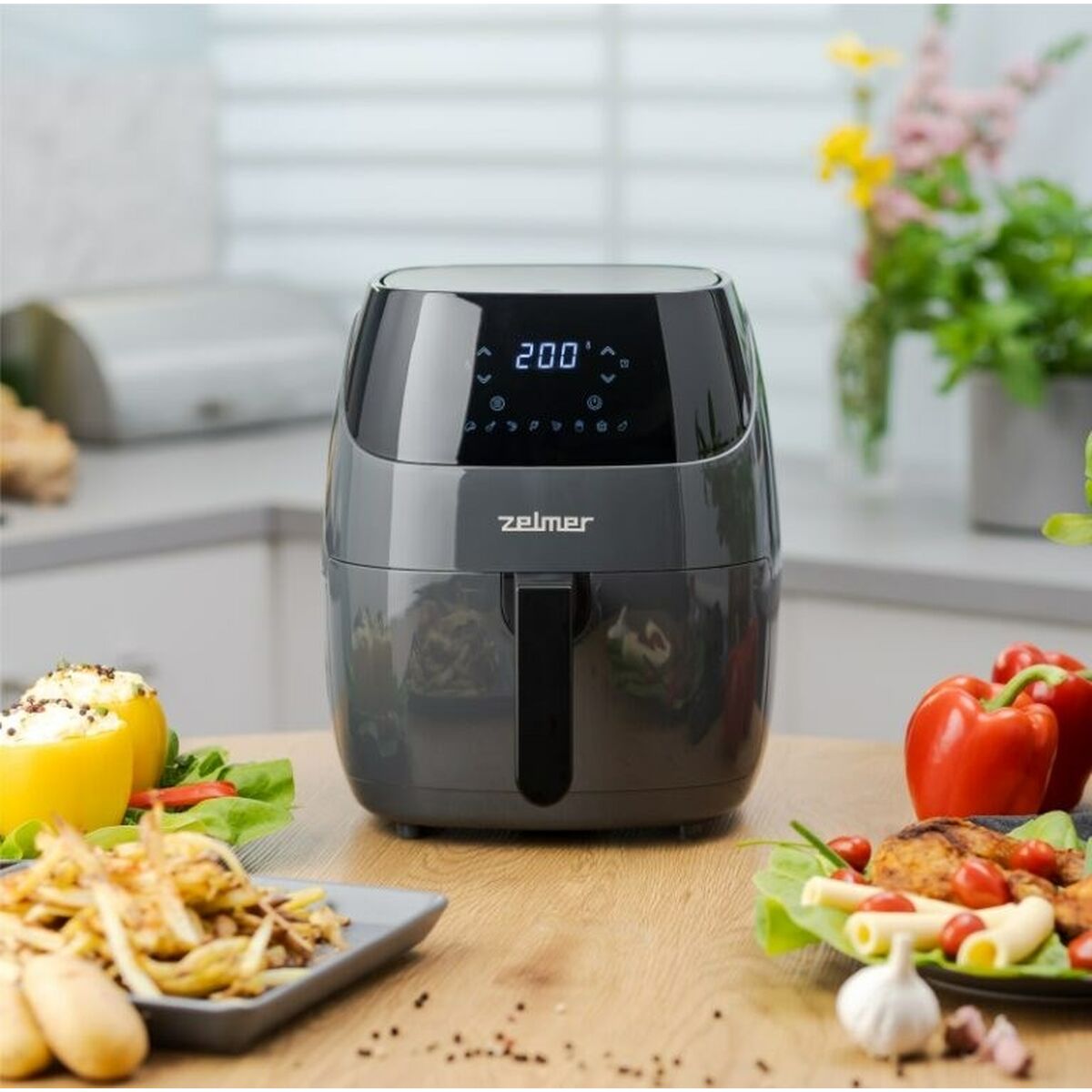 Luftfritös Zelmer ZAF5502G Svart Grå 1500 W 5 L - 6