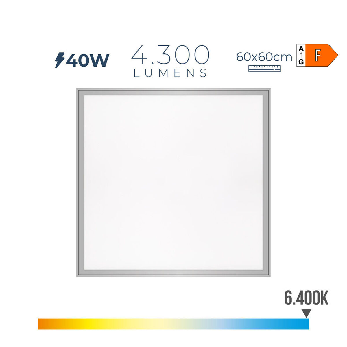 Taklampa EDM 31623 Plast 40 W 59,5 x 59,5 x 3,5 cm - 3