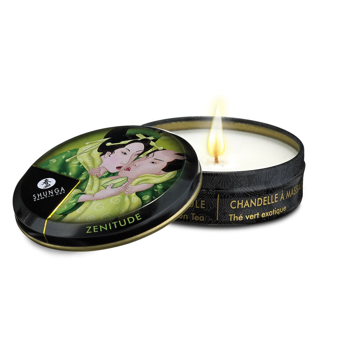 Massageljus Shunga Exotic Green Tea Grönt te 30 ml - 4