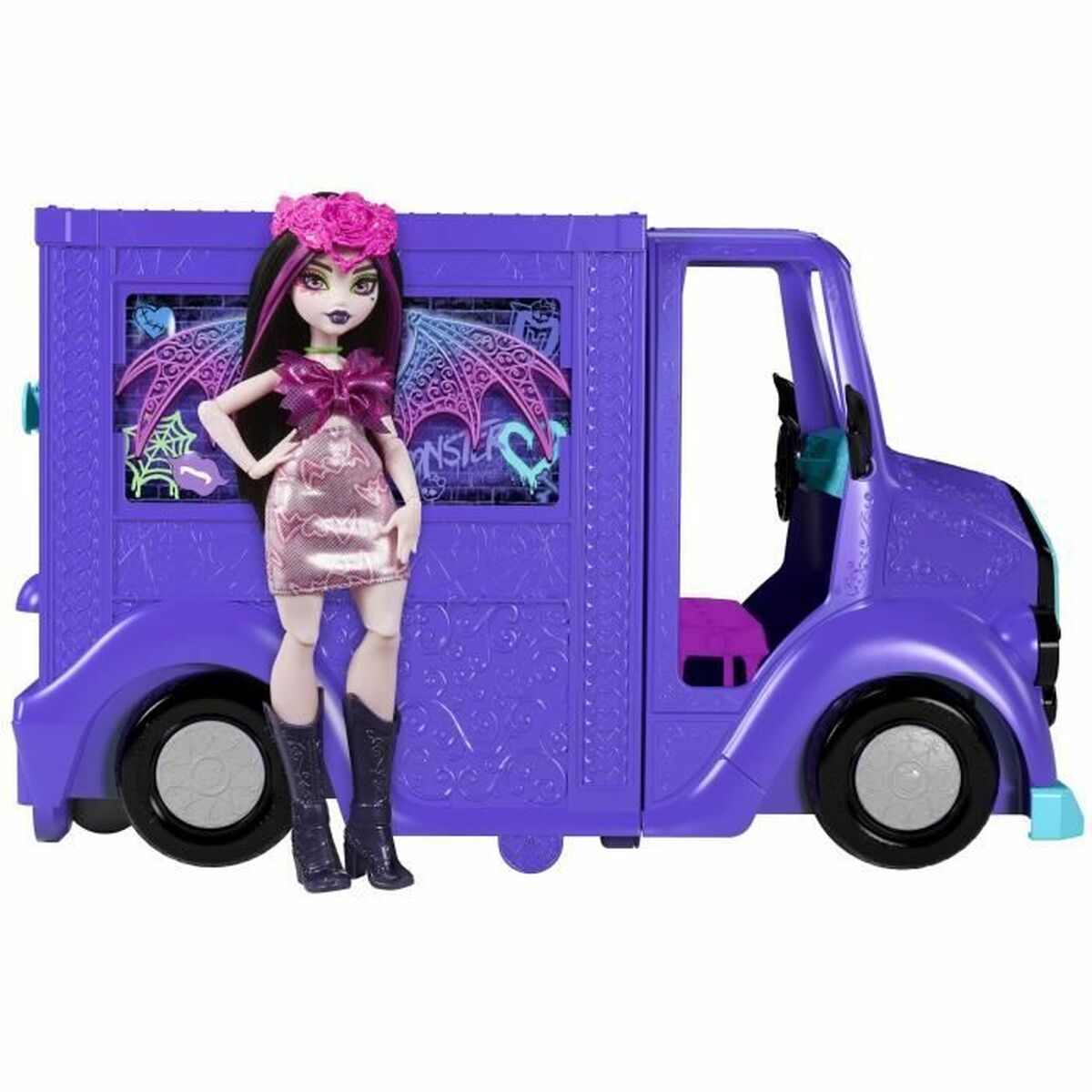 Babydocka med tillbehör Monster High Tour Bus Rock Sang-sationnel