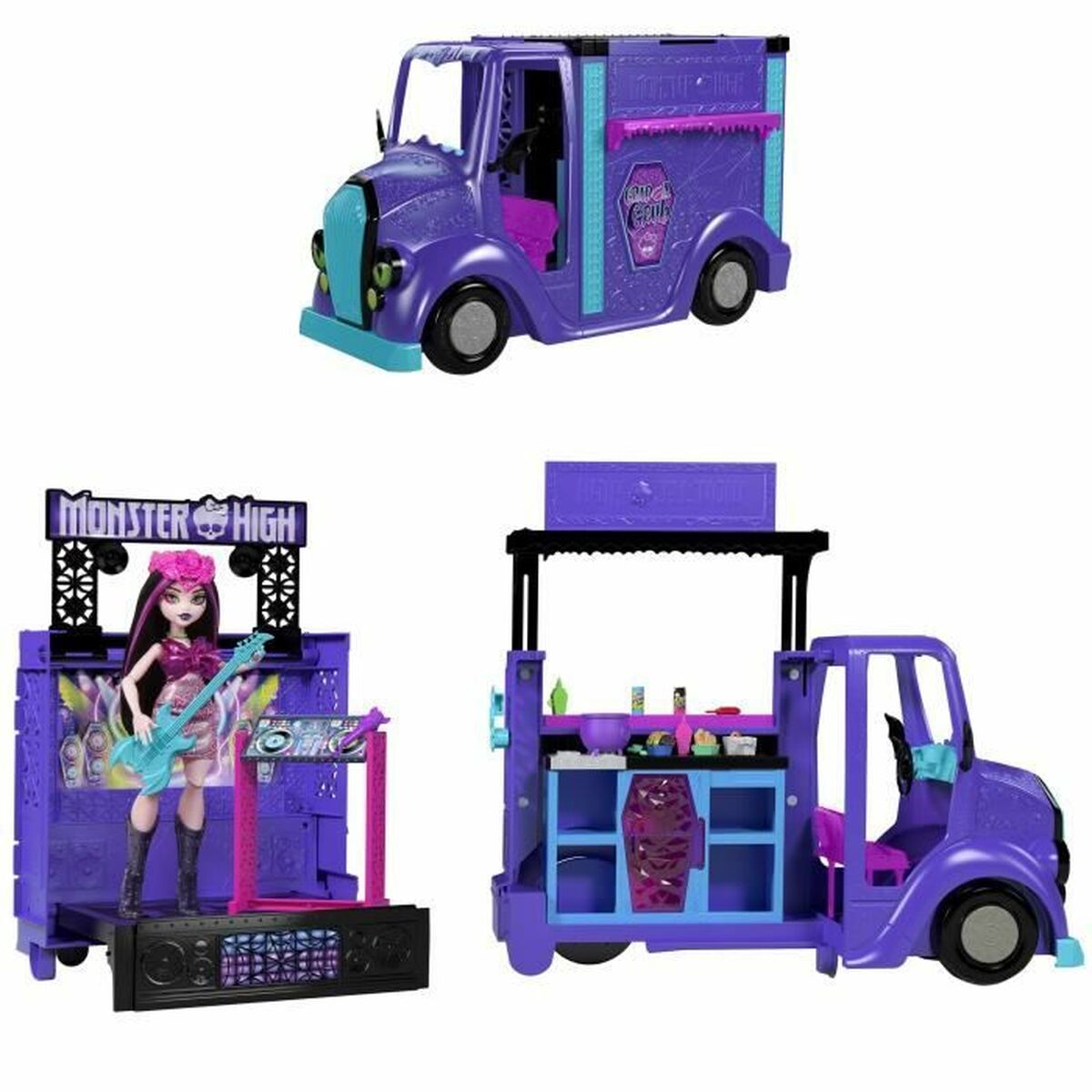 Babydocka med tillbehör Monster High Tour Bus Rock Sang-sationnel - 5