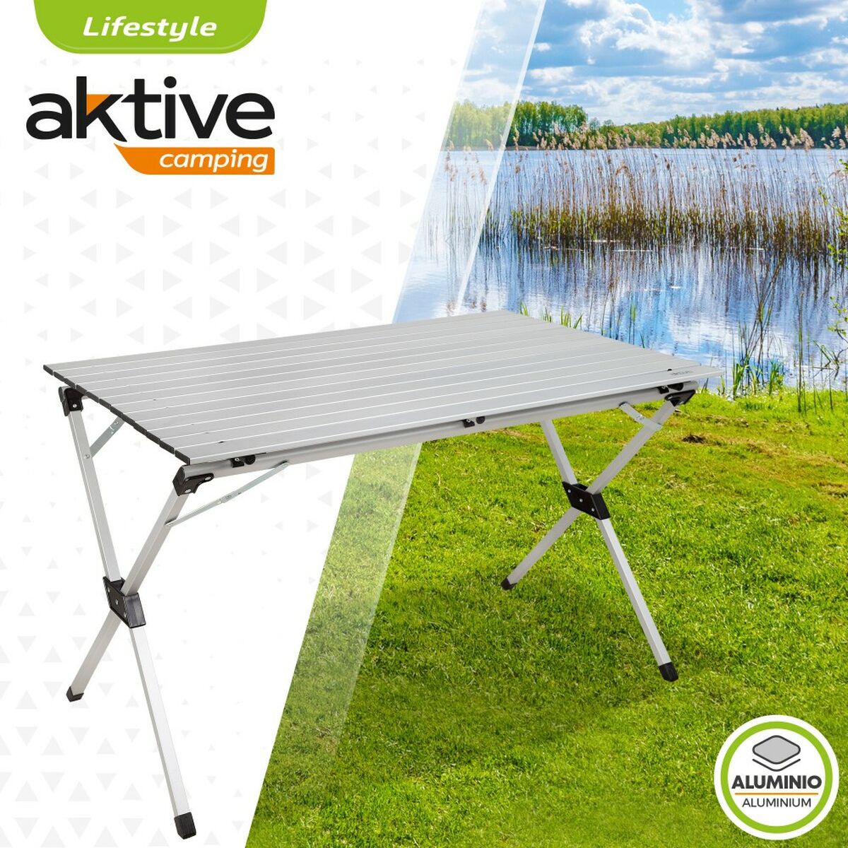 Fällbord Aktive Silvrig Aluminium 110 x 70 x 70 cm (4 antal) - 8