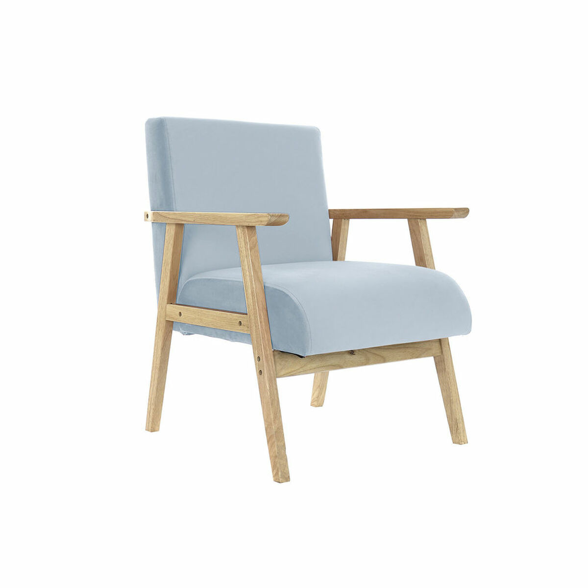 Fåtölj DKD Home Decor Polyester Himmelsblå Trä MDF (61 x 63 x 77 cm) - 2