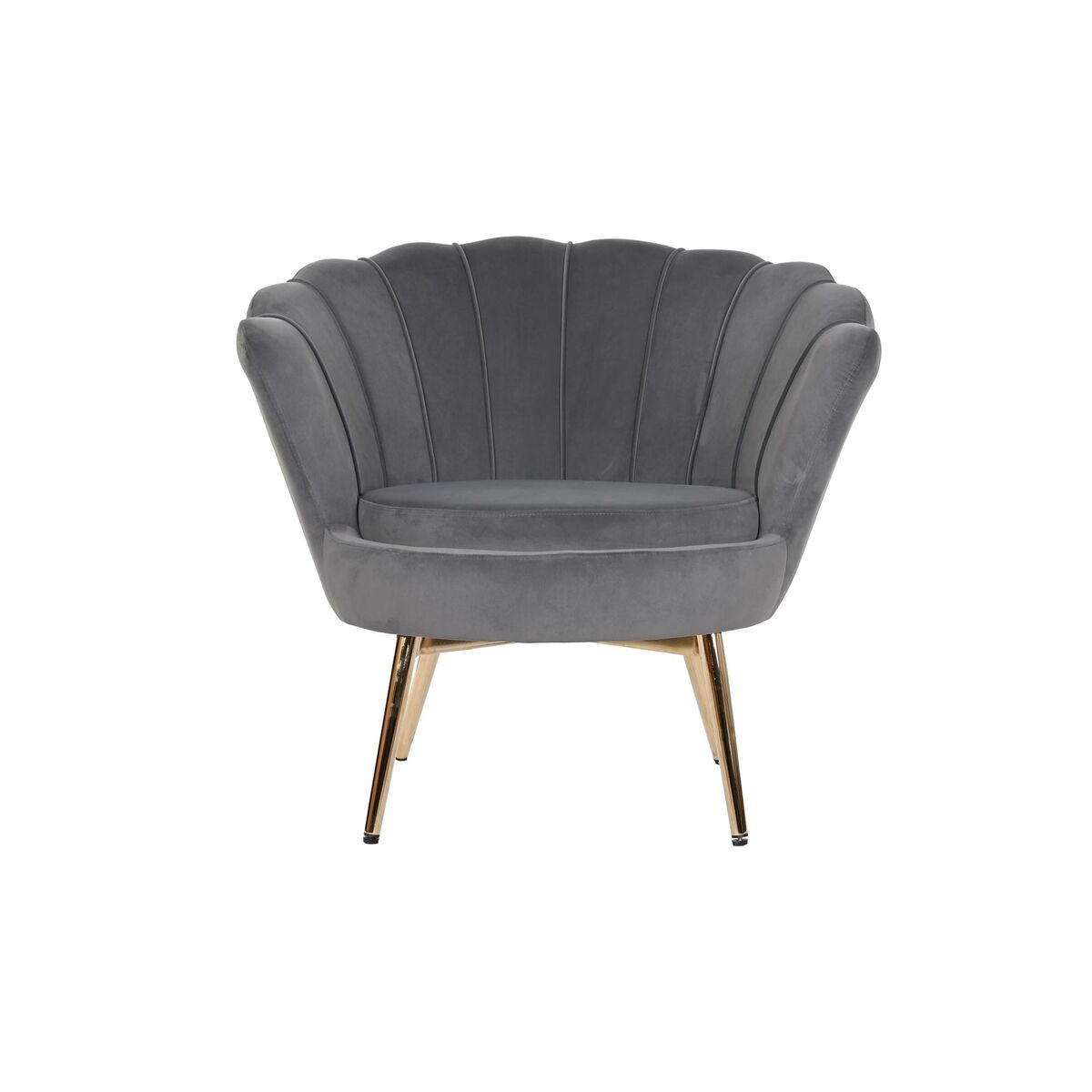 Fåtölj DKD Home Decor Grå Gyllene Metall 85 x 85 x 91 cm
