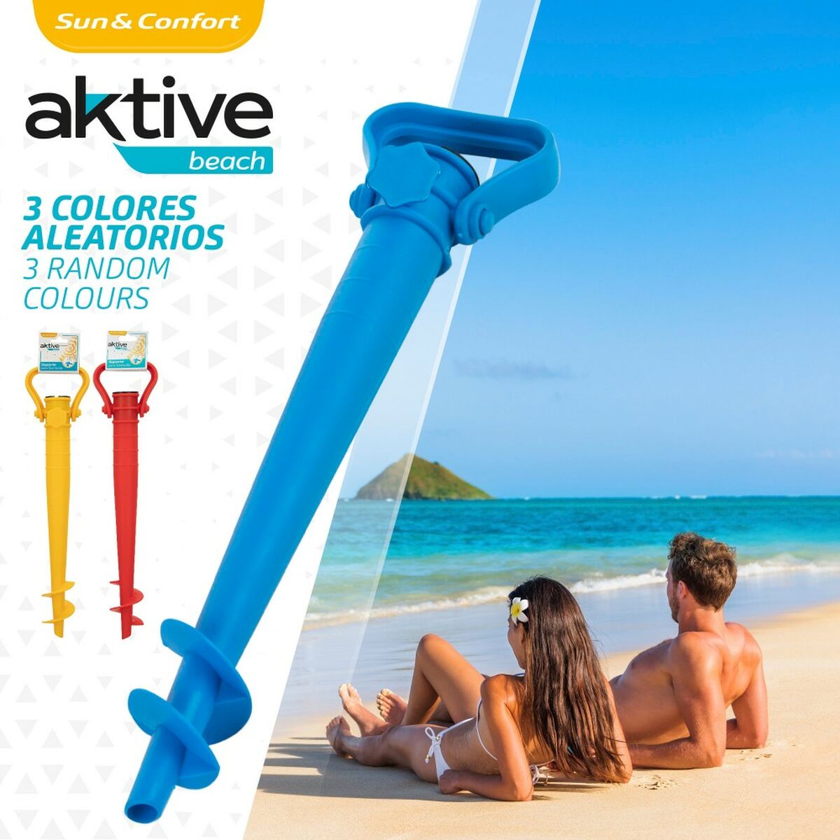 Parasollankare Aktive Strand Plast 10 x 43 x 5,5 cm (24 antal) - 3