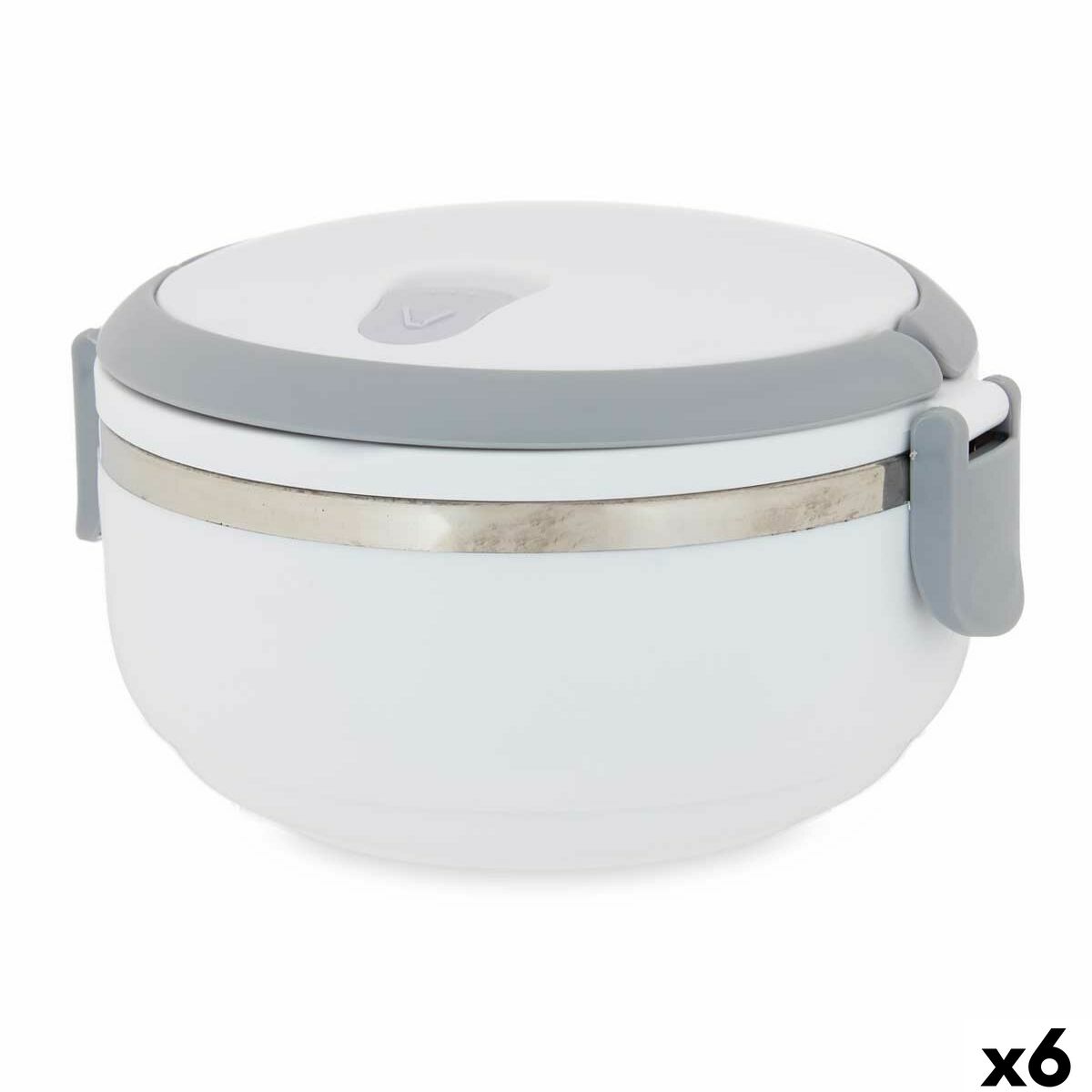 Lunchlåda Kinvara SW8034A-1 1 Vit Grå Antracitgrå Rostfritt stål polypropen 700 ml 16 x 9 x 14,5 cm (6 antal)