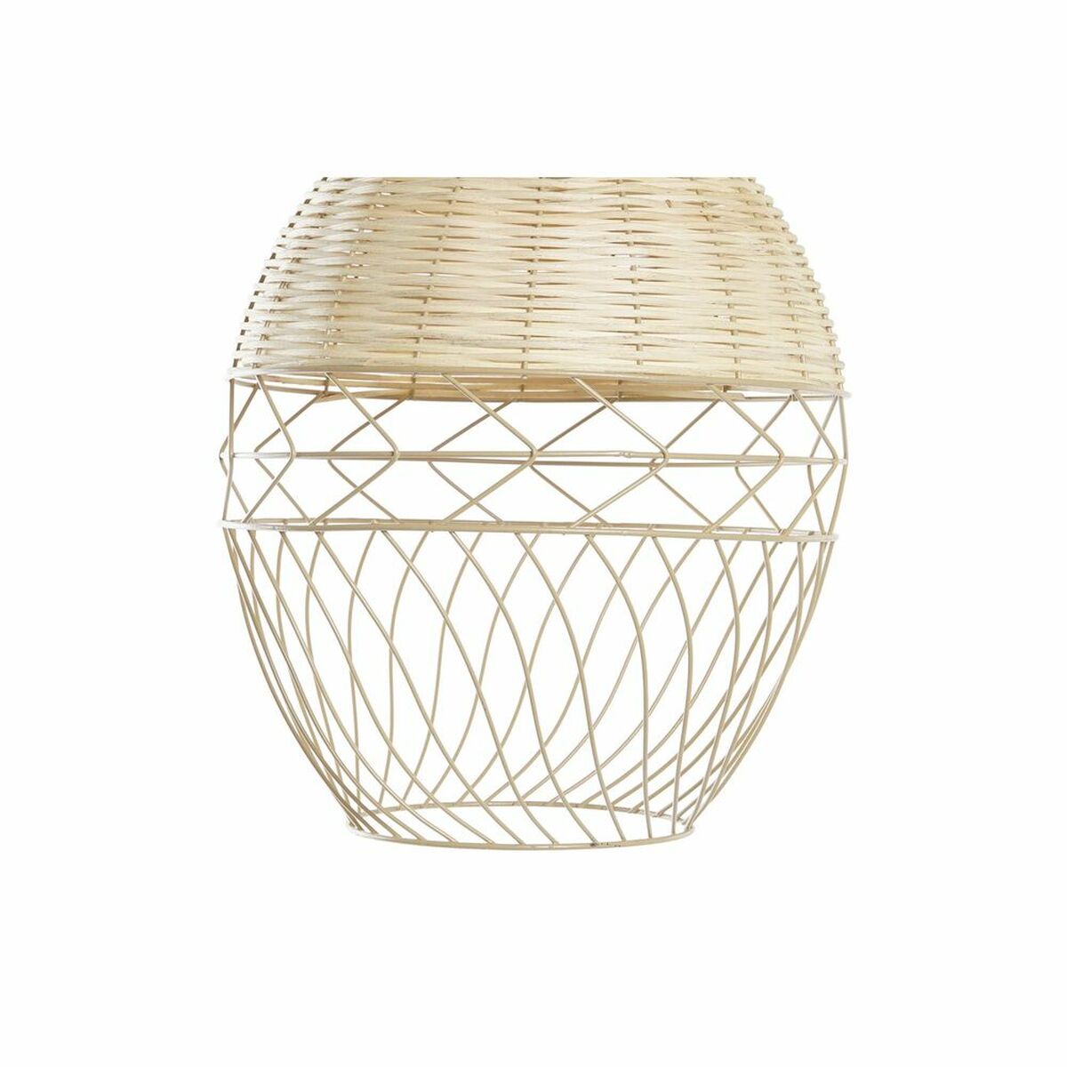 Taklampa DKD Home Decor Metall Vit Ljusbrun Rattan 50 W (30 x 30 x 38 cm) - 7