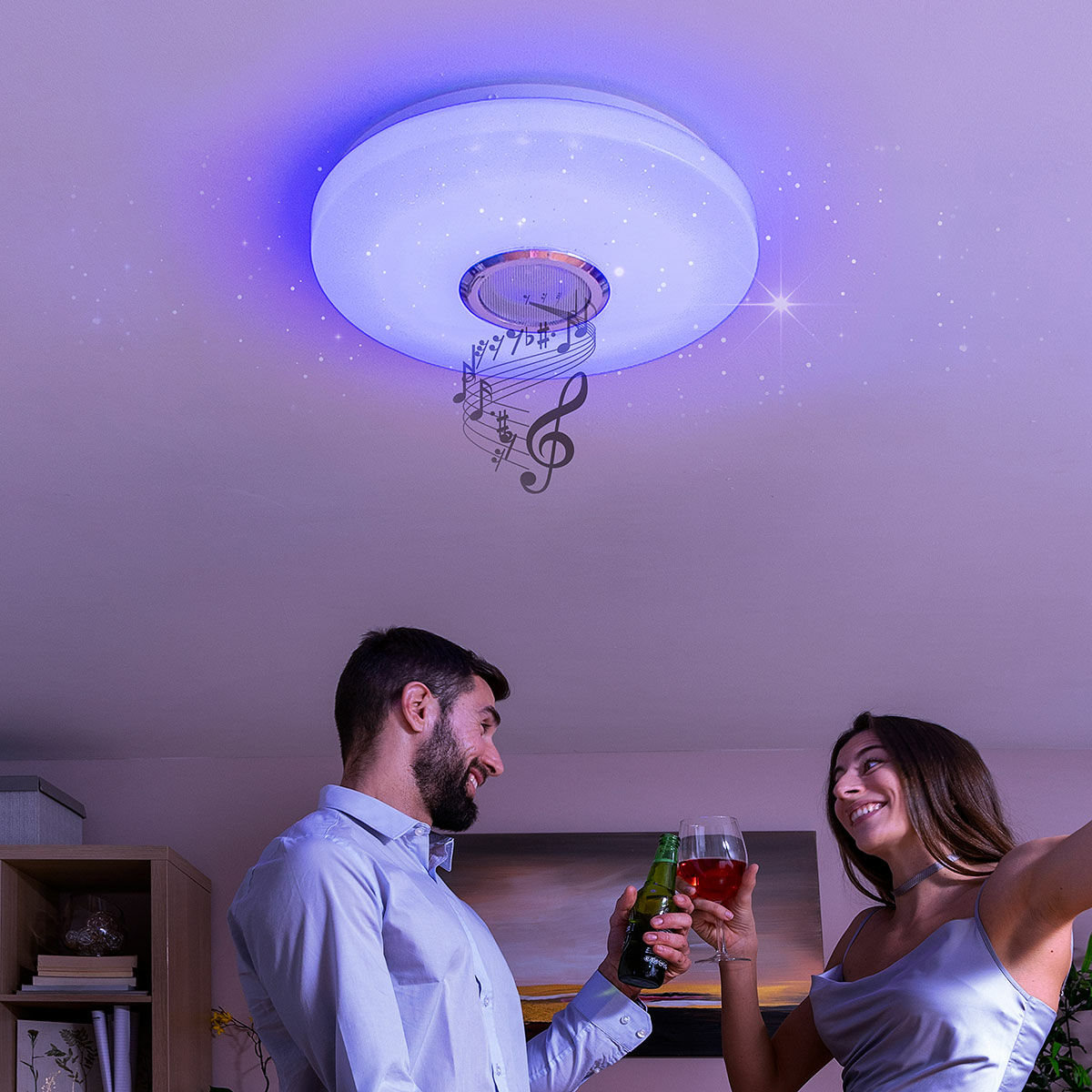 LED-taklampa med högtalare Lumavox InnovaGoods - 8