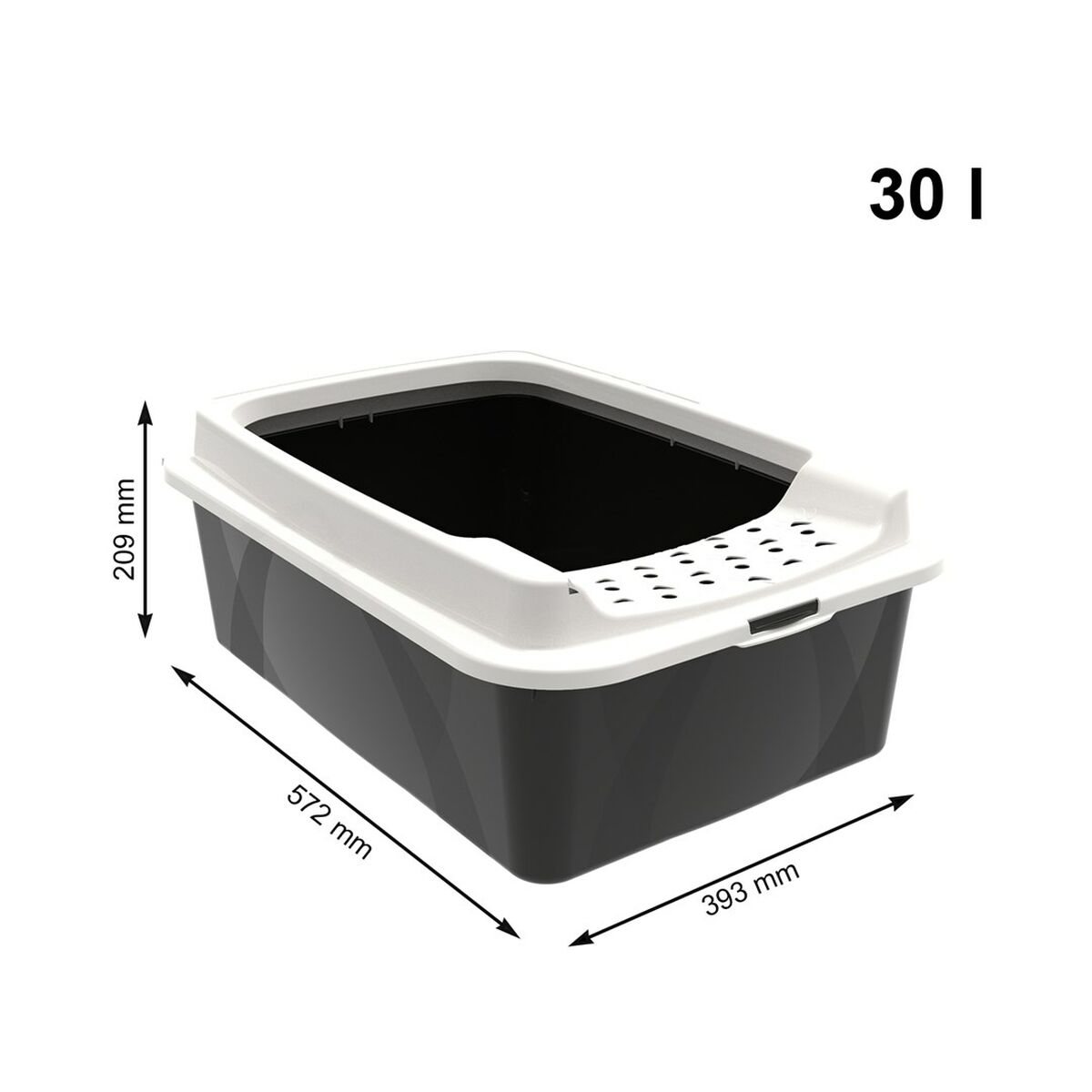 Kattlåda Rotho Bonnie Eco Svart 57,2 x 39,3 x 20,9 cm Plast - 3